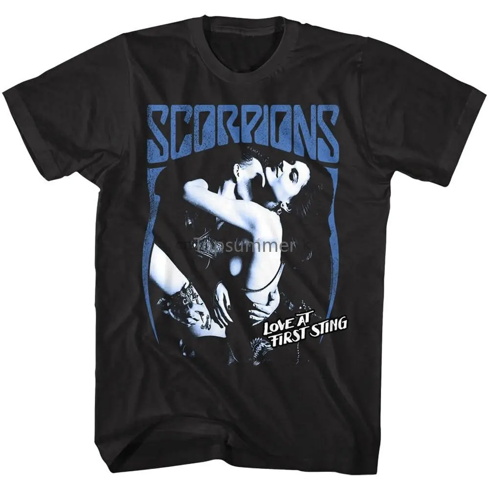 Scorpions Love At First Sting Maglietta Da Uomo Abbraccio Rock Band Album Cover Merch