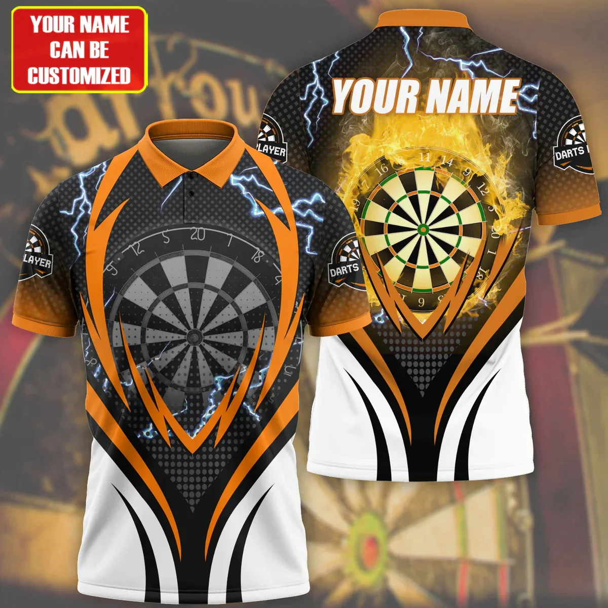 Divertente 3D Dart T-Shirt Polo Con Stampa Personalizzata Per Uomo Moda Risvolto Manica Corta Top Tendenza Estiva Abbigliamento Vintage T-Shirt Oversi