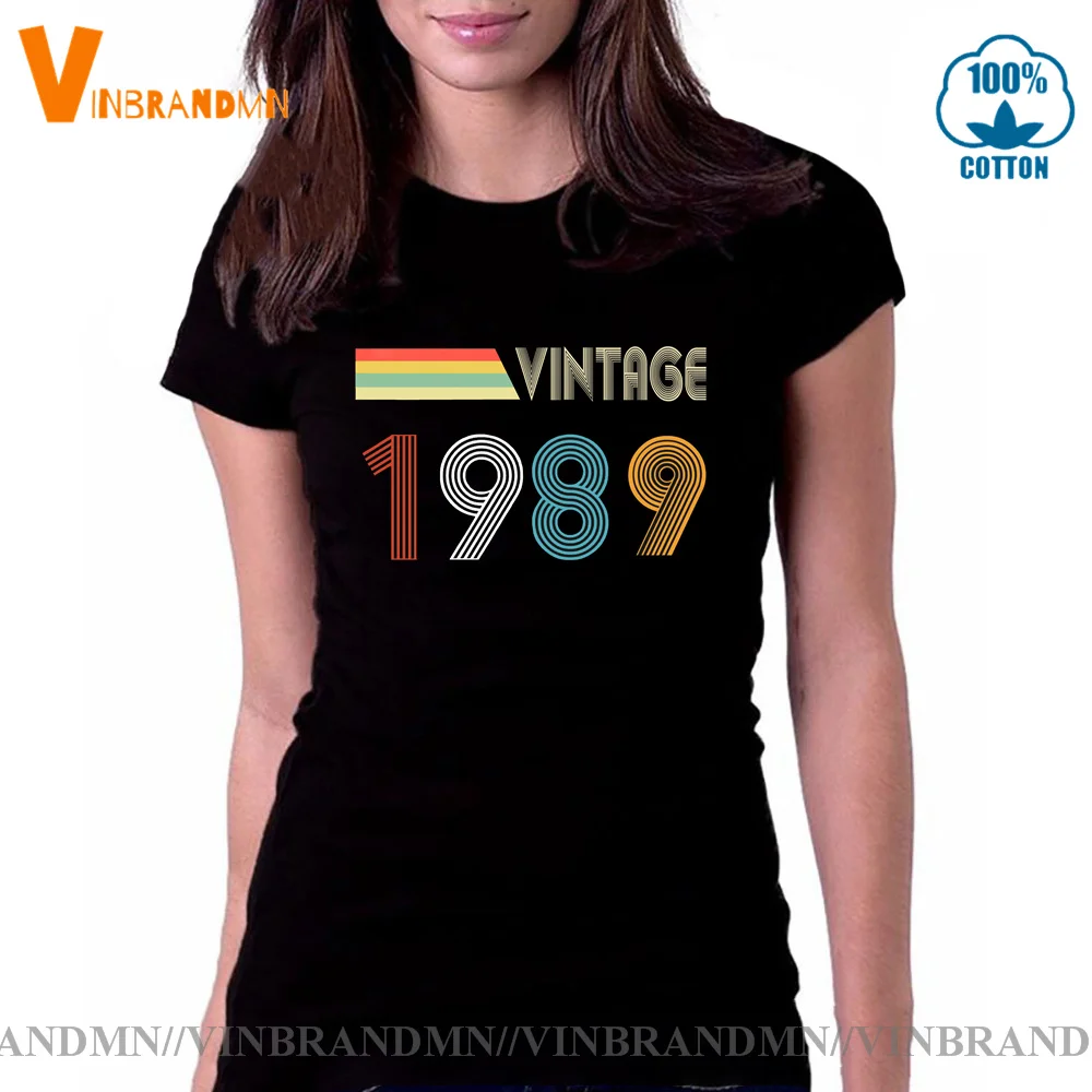 T-Shirt Regalo Di Compleanno Personalizzato Abbigliamento Urbano Anni '80 T-Shirt Vintage 1989 T-Shirt Classica Anno Di Nascita 1989 T-Shirt Da Donna