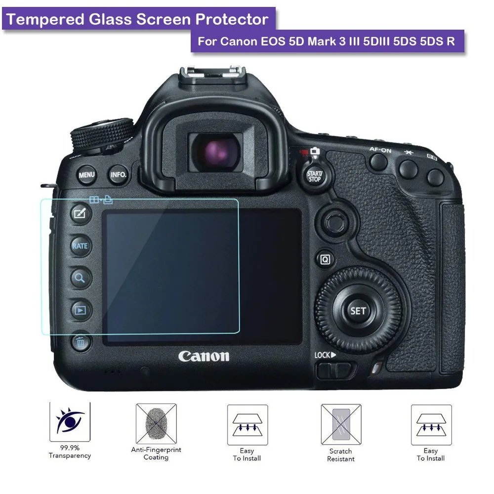 Pellicola Protettiva Per Schermo Lcd In Vetro Temperato 9H Per Accessori Per Fotocamere Canon Eos 5D Mkiii / 5D Mk Iv / 5Ds / 5Dsr