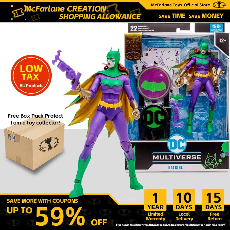 Mcfarlane Toys Batgirl Jokerized 18Cm Action Figure Model Doll Dc Batgirl Jokerized Collect Garage Kit