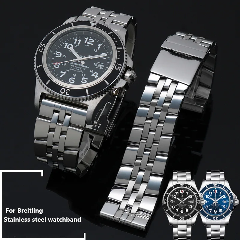 Cinturino In Acciaio Inossidabile 316L Di Alta Qualità Per Breitling Avenger Navitimer Superocean Cinturino Per Orologio 22Mm 24Mm Bracciale In Metall