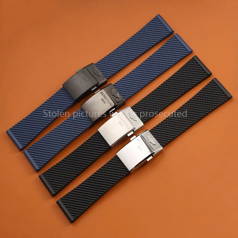 Cinturino In Gomma Siliconica Intrecciata Da 22Mm 24Mm Adatto Per Cinturino Per Orologio Breitling Avenger Superocean Heritage Braceles Strumento Grat