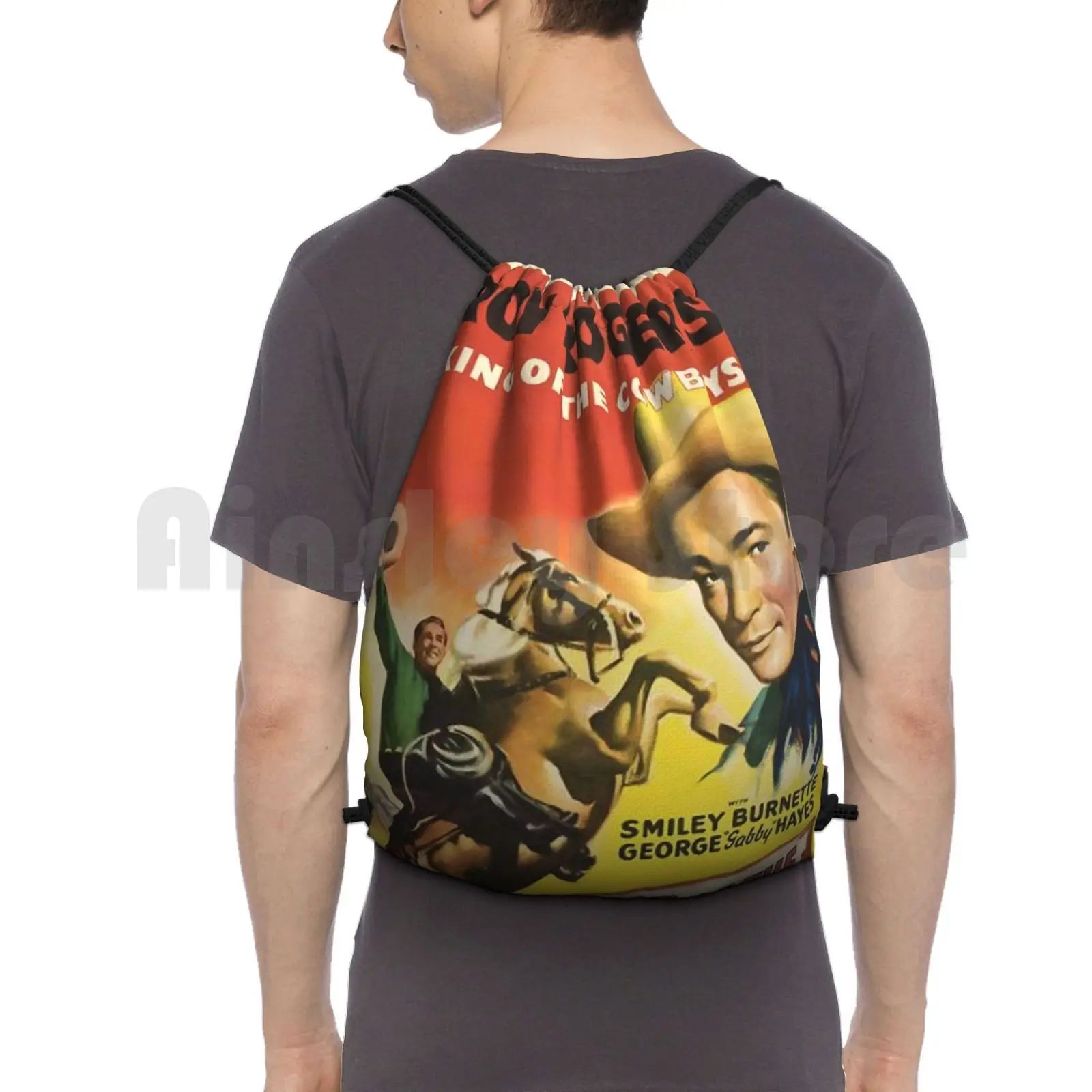 Roy Rogers Zaino Borse Con Coulisse Borsa Da Palestra Impermeabile Roy Rogers Westerns Film