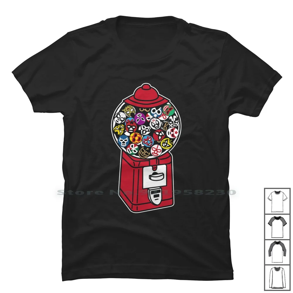 Gumball Machine Lucha T Shirt 100% Cotton Machine Humor Tage Geek Ball Gym Chi Age Ny Me Hi