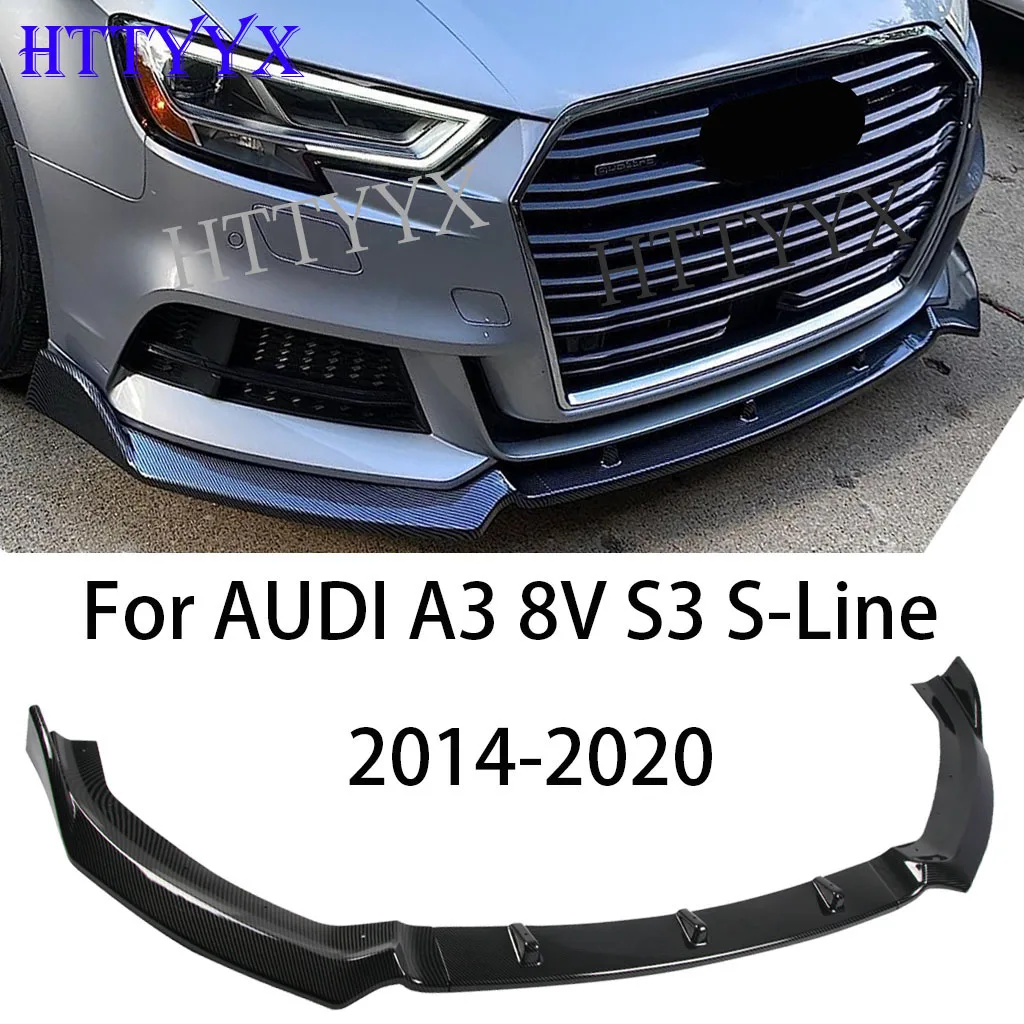 Car Front Bumper Splitter Lip Diffusore Body Kit Spoiler Guard Per Audi A3 8V S-Line S3 Versione Standard 2014 -2020