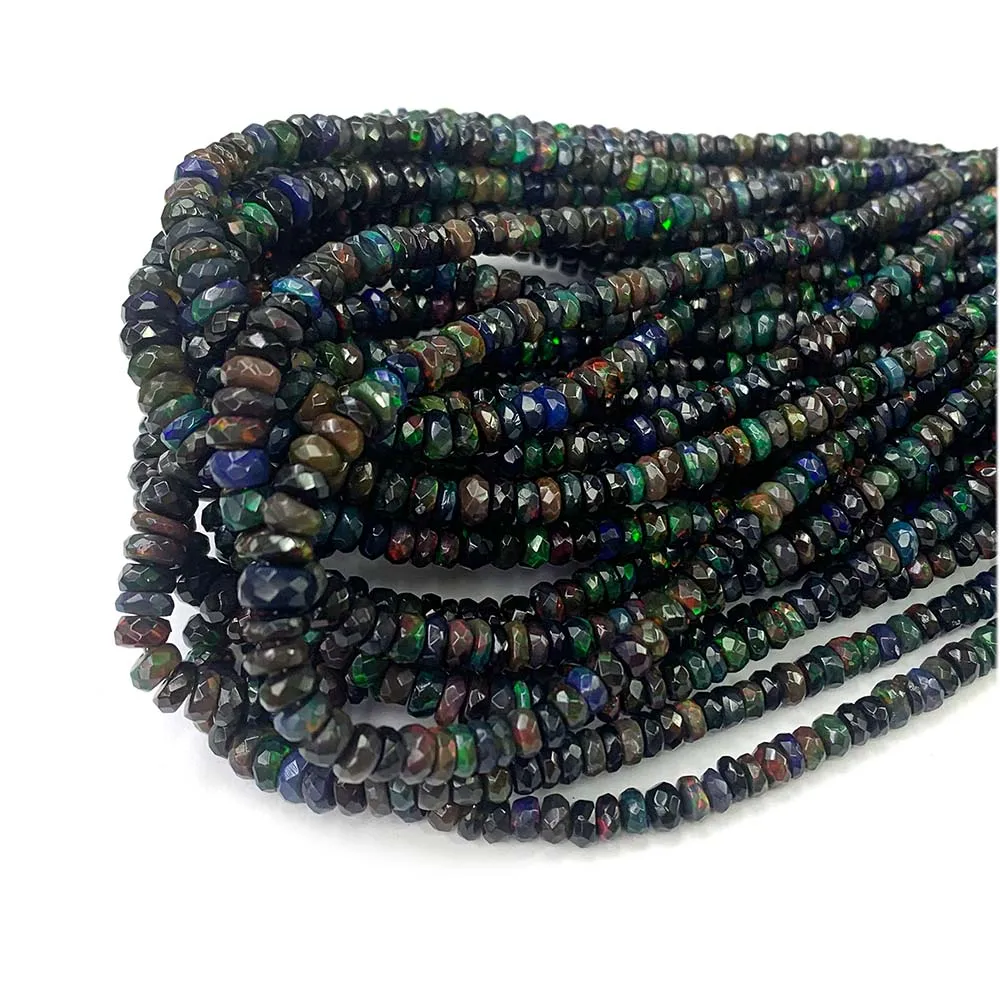 Veemake Brown Fire Opal Sfaccettato Rondelle Beads Jewelry Design Making Natural Gemstones Crystal 07936