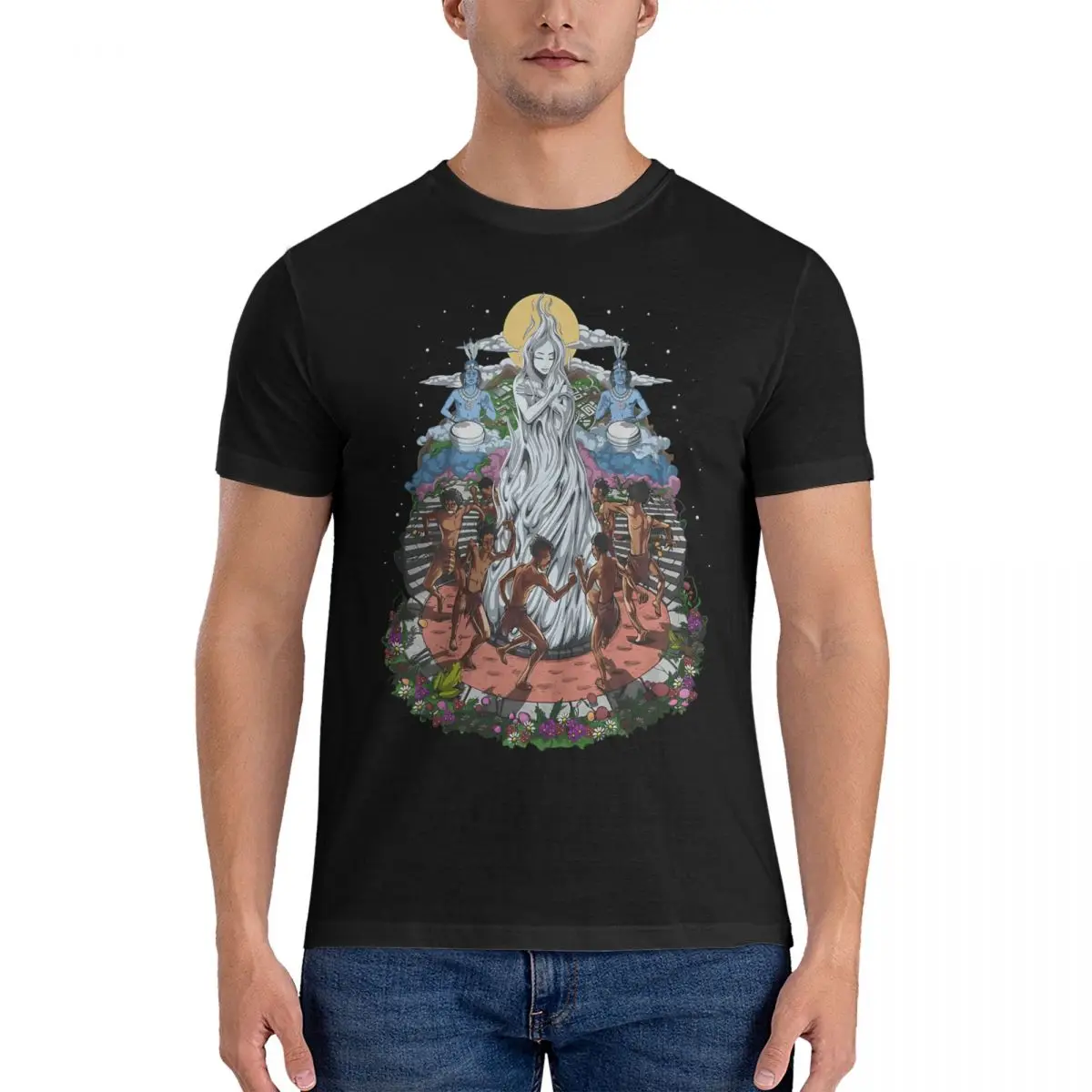 T-Shirt Da Cerimonia Creativa Ayahuasca Per Uomo Girocollo Magliette In Puro Cotone Ayahuasca Tees A Maniche Corte Sciamano Vestiti Unici