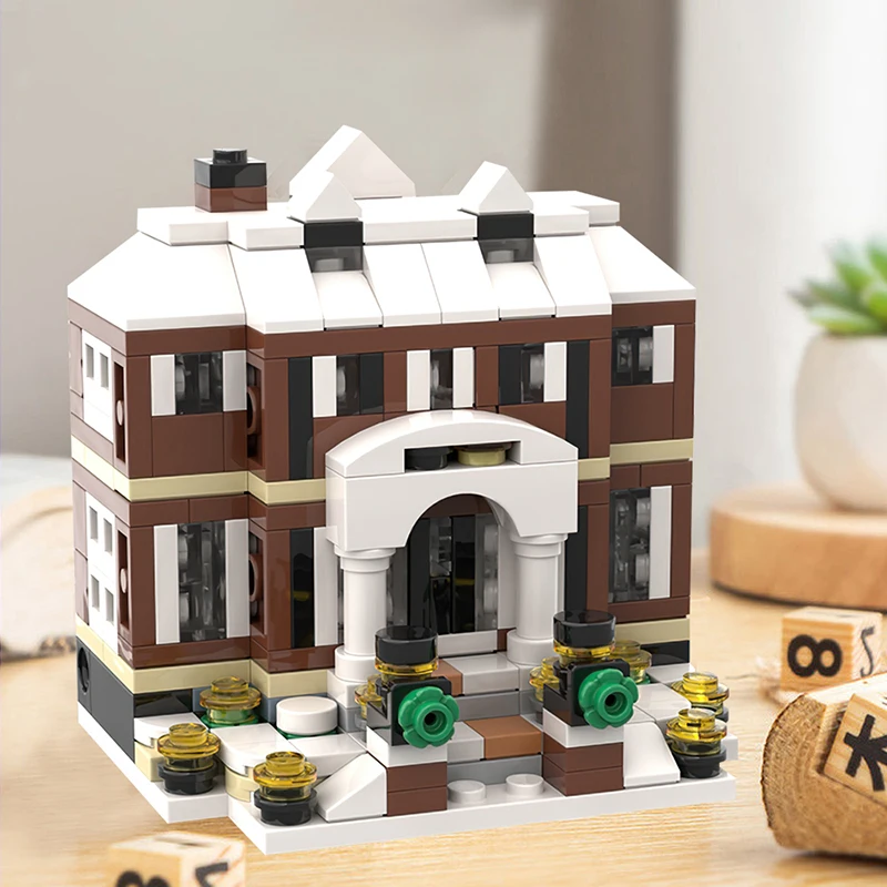 Gobricks Moc Mini 21330 Home Alone House Model Building Blocks Appartamento Familiare Villa Architettura Mattoni Giocattoli Educativi Regalo