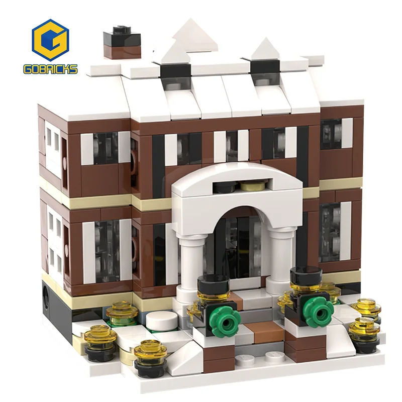 Gobricks Moc-125387 Mini 21330 Home Alone House Building Blocks Educazione Compleanno Regali Di Natale Giocattoli Modello Di Mattoni 2022