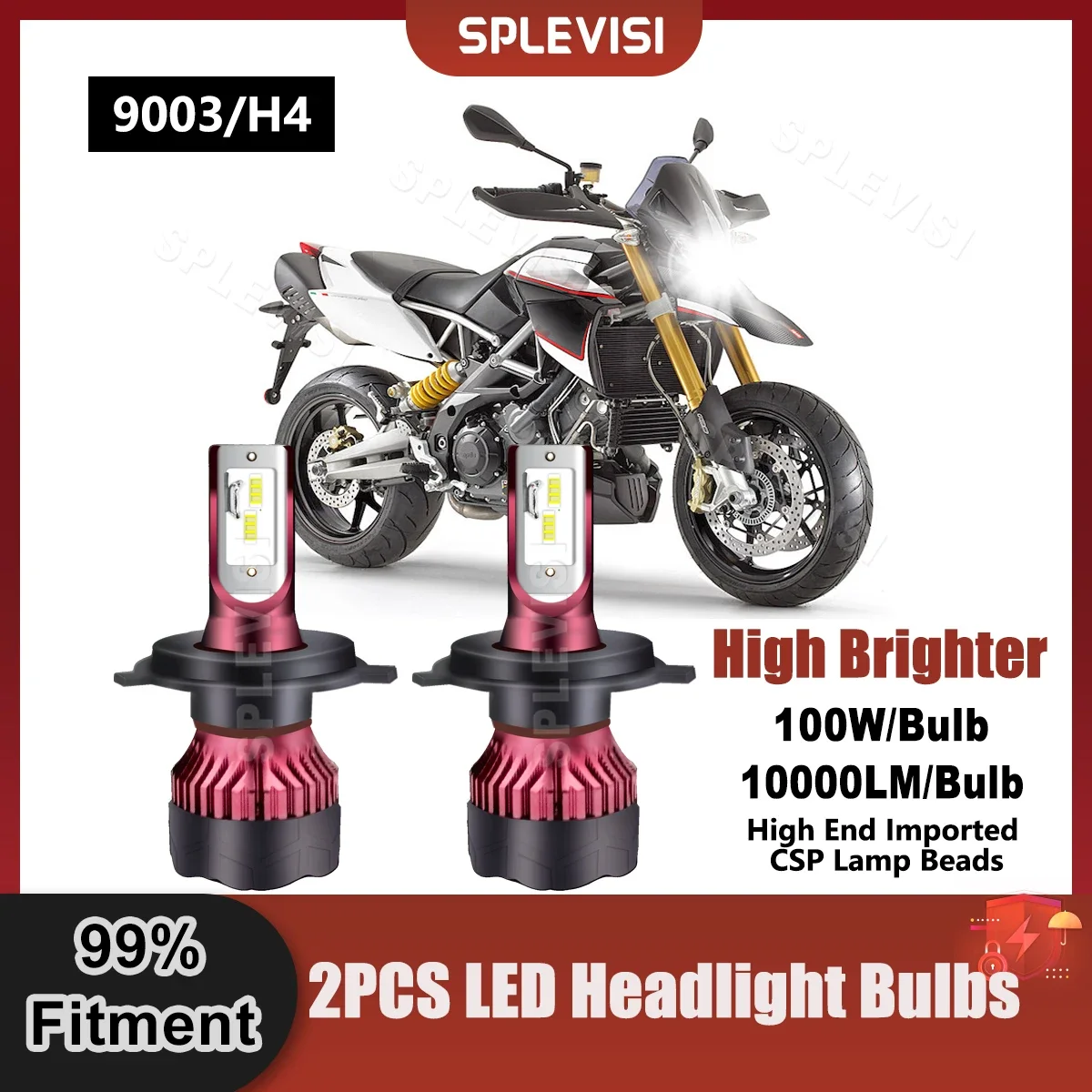6000K Led Bianco Sostituire H4/9003 Faro 9V-36V 20000Lm 200W Per Ktm 990 Smr 2010 Per Ktm 990 Smt 2010 Lampadine Moto
