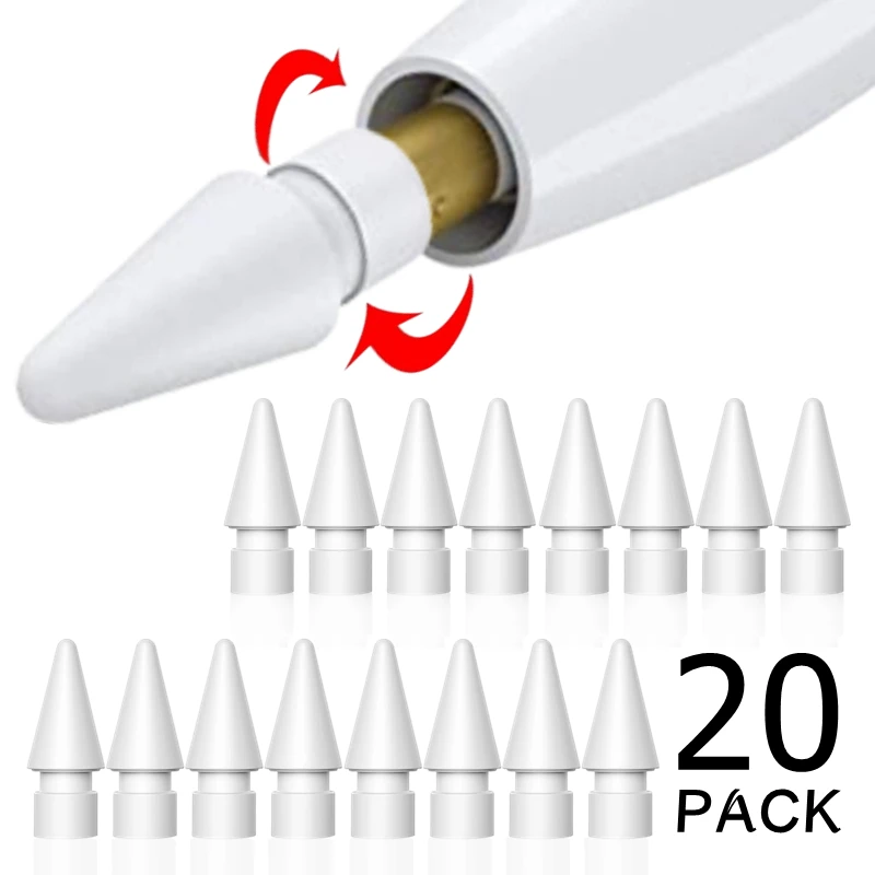 1/20 Pz Punte Di Ricambio Per Apple Pencil 1A 2A Generazione Matita Pennini Di Ricambio Lisci Per Ipad Pro Pencil 1/2 Stylus Fine Nib