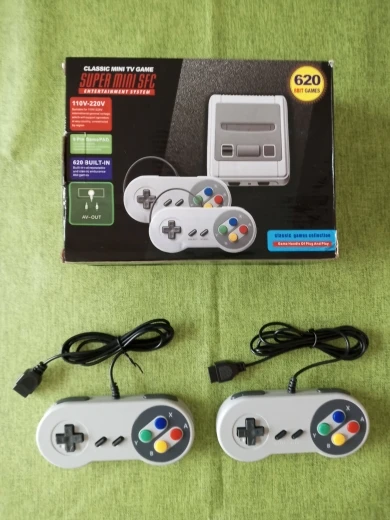 Snes Mini Console Di Gioco Tv Retrò A 8 Bit Giochi Di Classe 620 Integrati Con 2 Controller Per Spina Super Nintendo Us/Eu/Uk/Au
