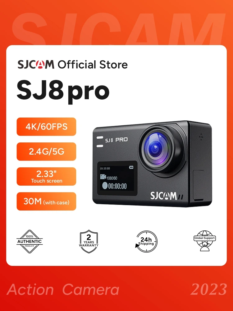 Sjcam Flagship Sj8 Pro Action Camera 4 K60Fps Fhd Video 8 × Zoom Digitale 30M Impermeabile 5G Wifi 2.33 "Touch Screen Fotocamera Sportiva