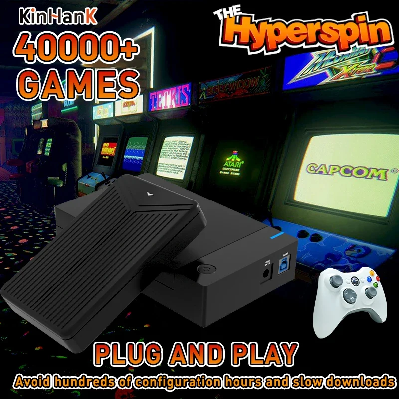 Hyperspin Retro Gaming Hard Disk Portatile Gioco Esterno Hdd Con 40000 Gioco Per Ps4/Ps3/Ps2/Ss/Wiiu/Wii/Dc Per Win 7/8/10/11