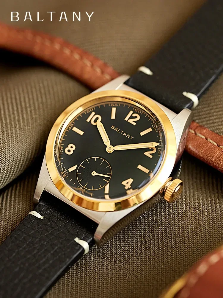 Bubbleback Retro Omaggio Orologi 36Mm Cassa D'Oro Quadrante Luminoso Vintage Microbrand 100M Orologi Al Quarzo Impermeabili