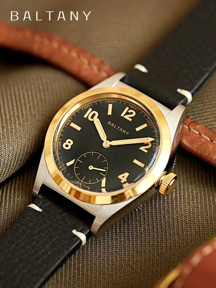 Bubbleback Retro Omaggio Orologi 36Mm Cassa D'Oro Quadrante Luminoso Vintage Microbrand 100M Orologi Al Quarzo Impermeabili