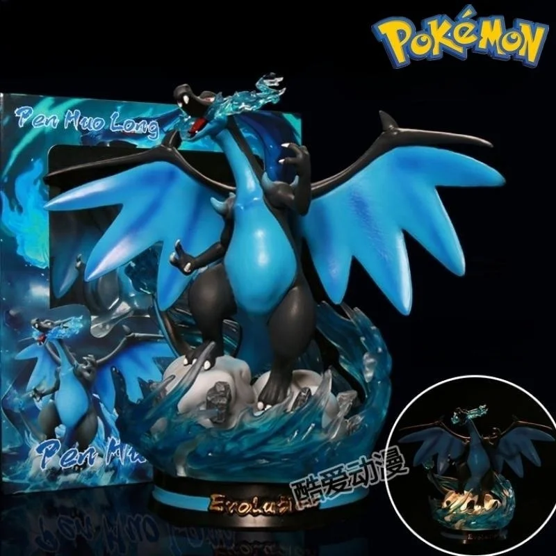 Nuovo 28Cm Anime Pokemon Mega Charizard X Figura Gk Dracaufou Glurak Manga Statua Pvc Action Figurine Modello Da Collezione Giocattolo Regalo