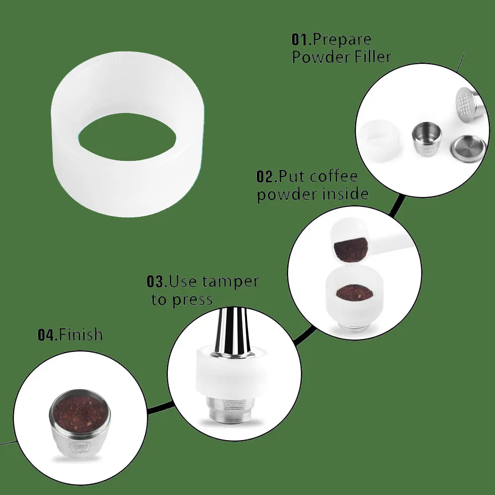 Icafilasanello Di Dosaggio Riutilizzabile Per Nespresso Coffee Capsule Coffee Powder Espresso Barista Tool