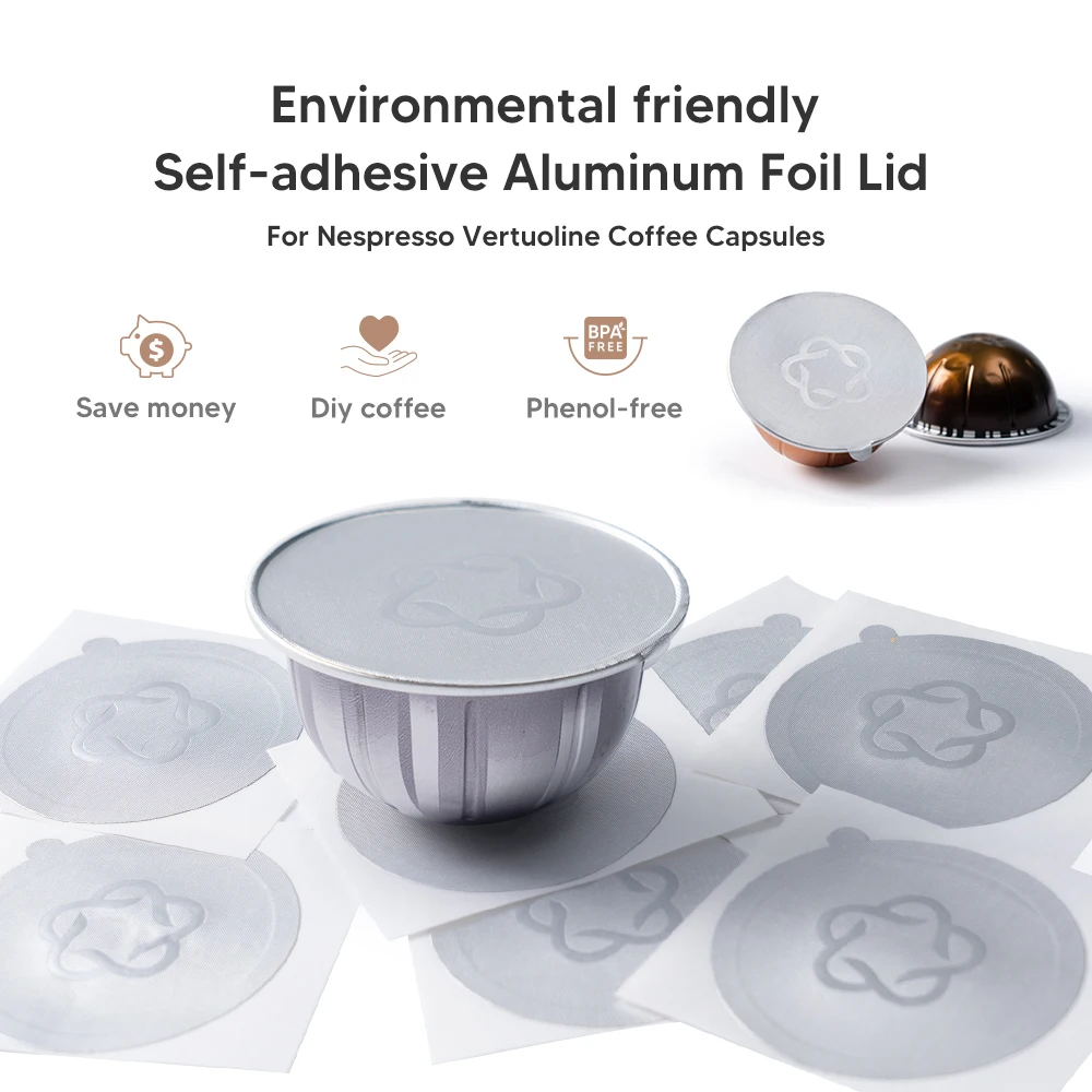 Coperchi In Alluminio Per Nespresso Vertuo Next Vertuoline Original Capsule Pods Guarnizioni Usa E Getta Adesivi Accessori Per Caffè