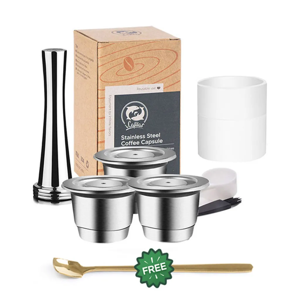 Per Nespresso Capsule Di Caffè Riutilizzabili In Acciaio Inossidabile Rich Crema Espresso Filtri Riutilizzabili Pod Fit Inissia Pixie Essenza Mini