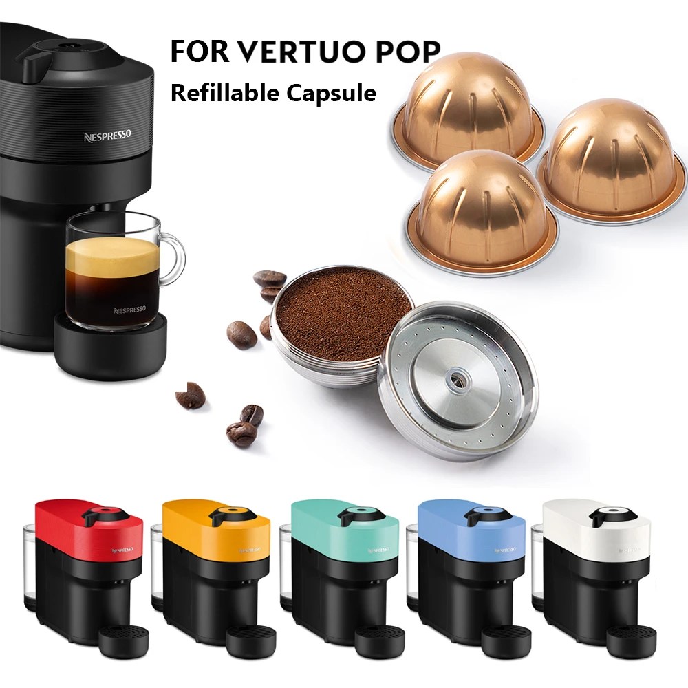 Per Nespresso Vertuo Pop Capsula Di Caffè Ricaricabile Vertuoline Filtro A Capsula Riutilizzabile In Acciaio Inossidabile Con Pod Originale