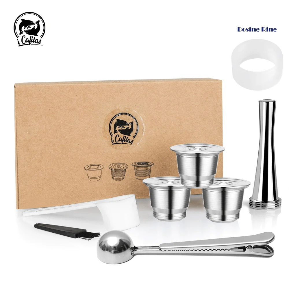 Icafilas Capsule Di Caffè Nespresso Riutilizzabili Filtro Ricaricabile In Acciaio Inossidabile Cialde Di Caffè Espresso Per Caffettiera Inissia Pixie