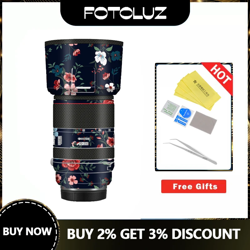 Rf70-200 Lente Della Fotocamera Pelle Wrap Pelle Canon Rf 70-200Mm F/2.8 L Is Usm Camera Anti-Scrach Sticker Cover 3M Caso Pellicola Della Protezione