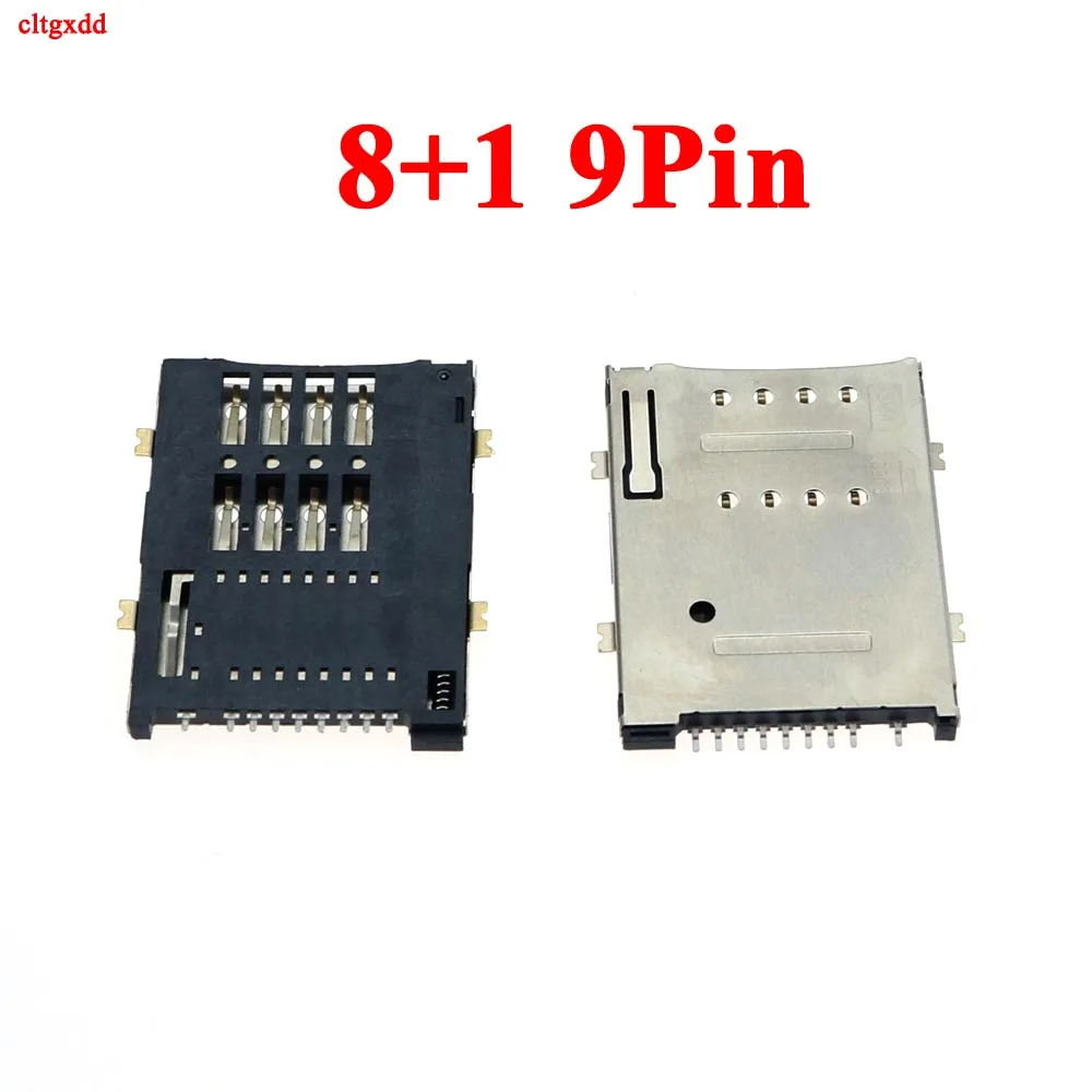 Presa Per Scheda Sim Da 1 Pezzo 8 + 1P 9 Pin Supporto Per Scheda Sim Selft Connettore Di Tipo Push Per Tablet Pc Router Vassoio Lettore Modulo Slot