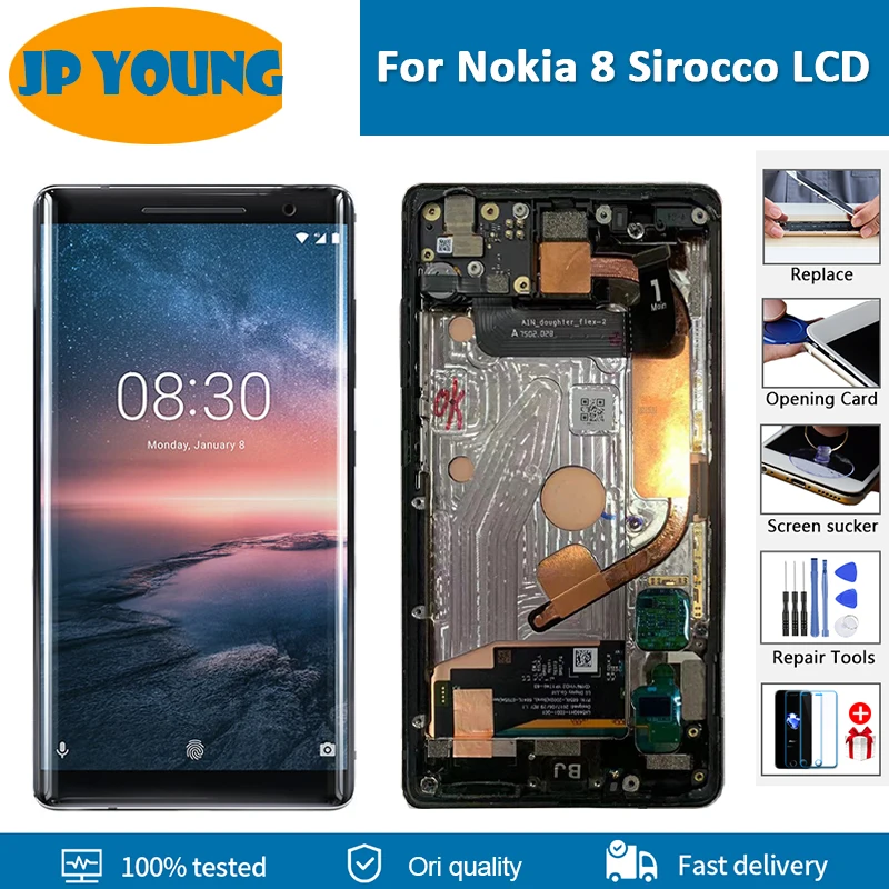 5.5 "Originale Per Nokia 8 Sirocco Nokia N8 S Display Lcd Touch Screen Digitizer Assembly Per Schermo Nokia8 Sirocco Lcd Ta-1005