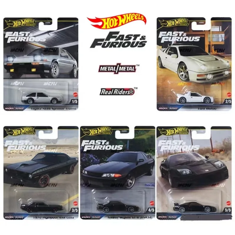 Genuine Hot Wheels Premium Car Fast & Furious Toy Per Boy 1/64 Diecast Ford Rs200 Nissan Skyline Gtr Honda Ford Toyota Ae86 Regalo