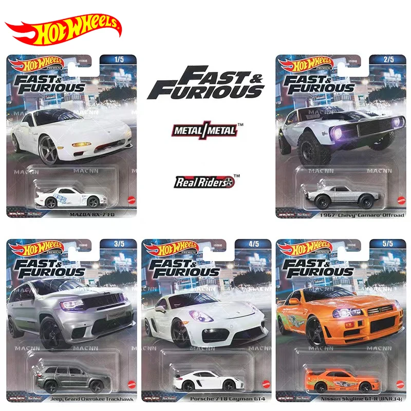 Original Hot Wheels Premium Car Fast & Furious Diecast 1/64 Veicolo Nissan Skyline Gtr Chevy Camaro Offroad Boy Toy Per Bambini