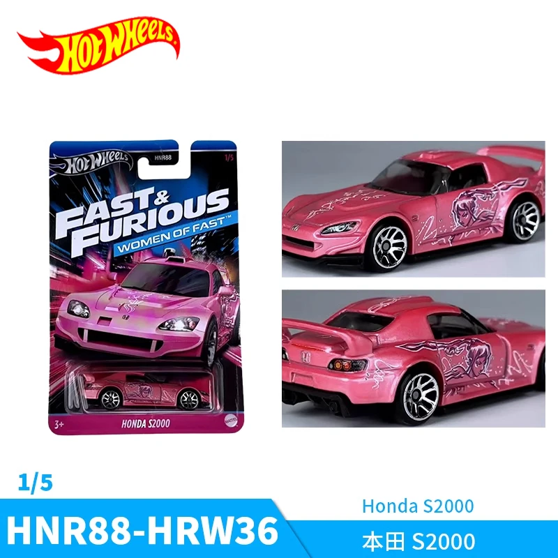 Original Hot Wheels Car Fast & Furious Honda S2000 Kid Toys For Boys 1/64 Diecast Pink Vehicle Women Of Fast Model Regalo Di Compleanno