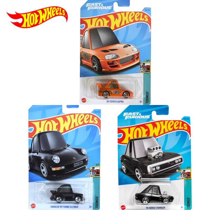 Original Hot Wheels Car Fast And Furious Toys For Boys 1/64 Diecast 70 Dodge Charger Toyota Supra Porsche 911 Turbo Vehicle Gift