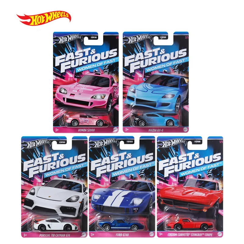2024 Hot Wheels Fast & Furious Women Of Fast Honda S2000 Ford Gt40 Porsche Cayman Mazda 1:64 Diecast Modello Di Auto Giocattolo Hnr88