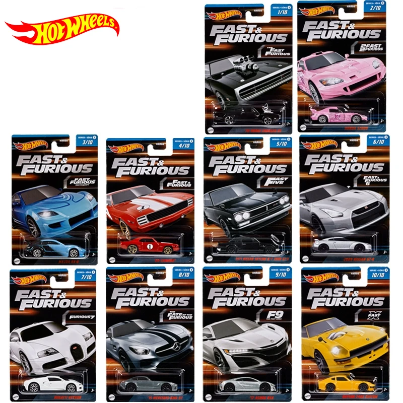 Original Hot Wheels Car Fast & Furious 1/64 Coche Giocattoli Per Bambini Per Ragazzi Dodge Charger Nissan Skyline Gtr Bugatti Veyron Regalo