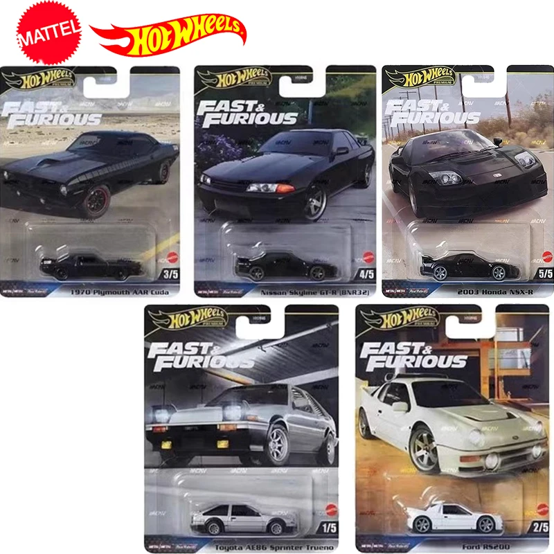 Original Hot Wheels Fast & Furious Sport Car Model Honda Toyota Sprinter Ford Premium Boys Toys 1970 Plymouth Nissan Gtr Vehicle