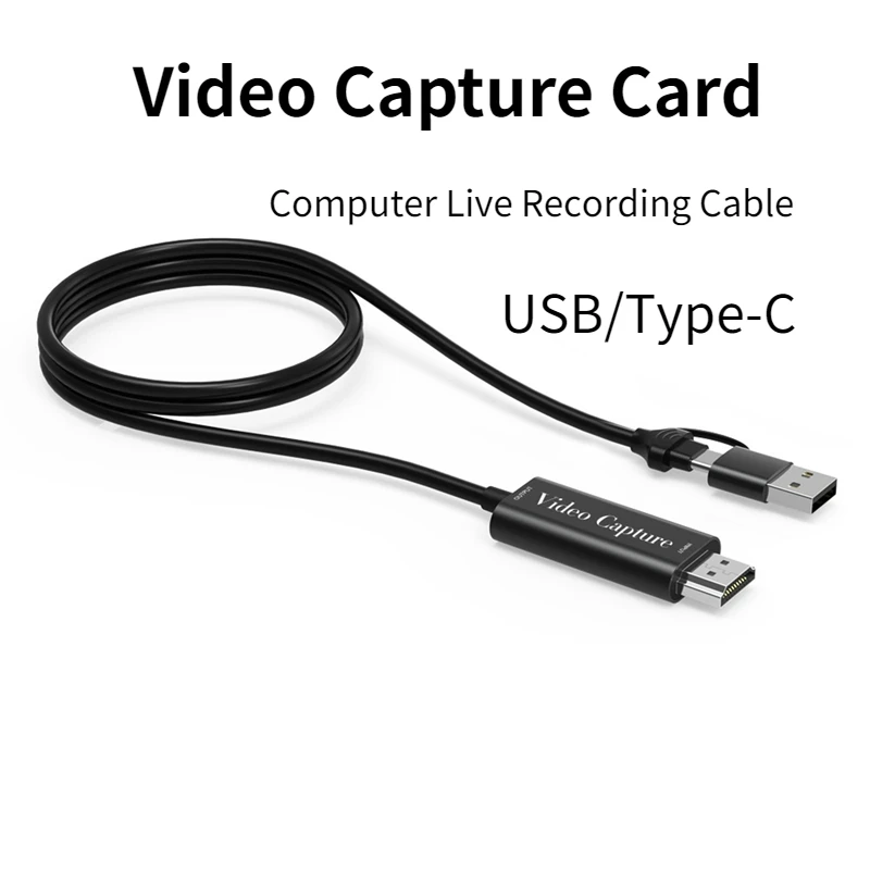 Scheda Di Acquisizione Video Nku Hd Compatibile Con Hdmi A Usb-A/Usb-C Video Grabber Box Cable Per Pc Computer Camera Registrazione In Streaming Live