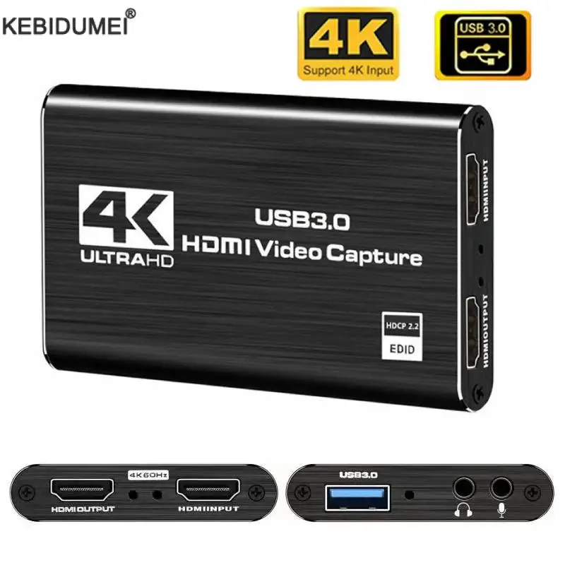 Scheda Di Acquisizione Video 4K 1080P 60Fps Hd Camera Recording Box Hdmi A Usb 3.0 Pc Live Streaming Grabber Recorder