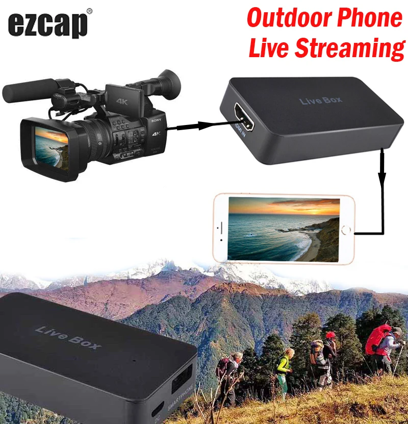 Smart Phone Live Box Hd Live Streaming Gioco Registrazione Scheda Di Acquisizione Video Per Iphone Ios Android Hdmi Ps4 Xbox Tv Box Fotocamera Dslr