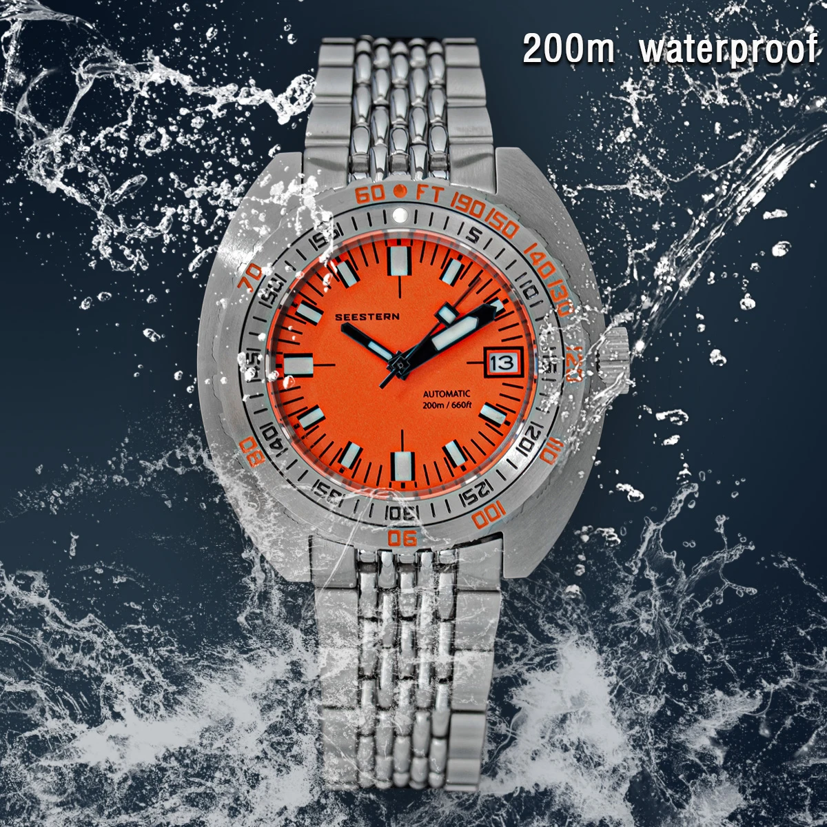 Top Brand Diver Watch Uomo Sub300T Meccanico Automatico Vetro Zaffiro Data Luminosa 200M Turn Bracelet Seestern Orologio Da Polso Retro V2