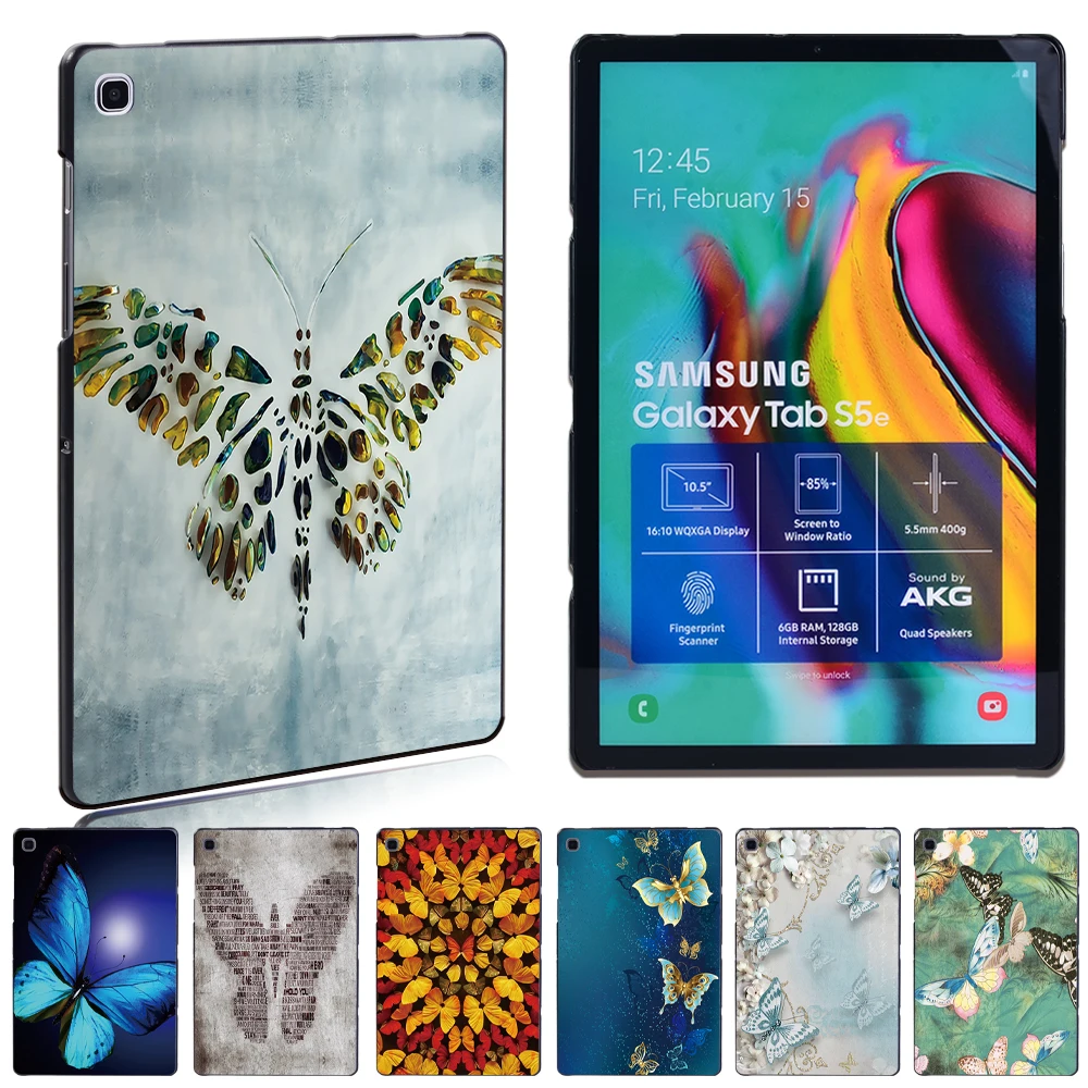 Stampato Farfalla Caso Della Copertura Tablet Per Samsung Galaxy Tab Un A6/Tab/Tab E/Tab S5E 7 9.7 10.1 10.5 9.6 Pollici Slim Tablet Caso