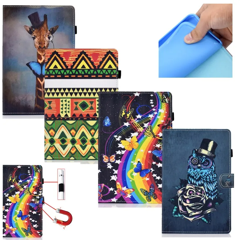 Case For Samusng Galaxy Tab E 9.6 Inch Sm-T560 Sm-T561 9.6   Tablet Cover Pu Leather Soft Back Card Slots Animals Printed Cover