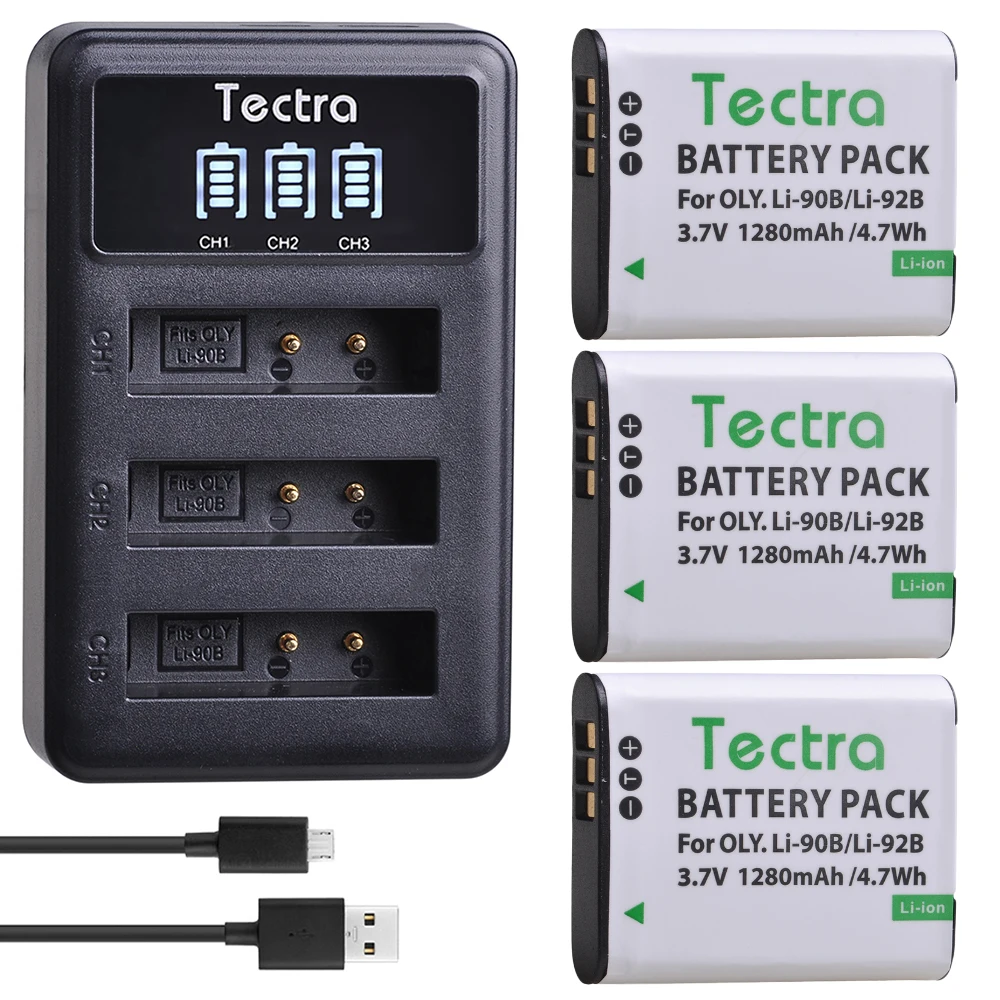 Li-90B Li-92B Batteria/Caricabatterie Agli Ioni Di Litio Per Olympus Tough Tg-6,Tg-5,Tg-Tracker,Tough Sh-1,Sh-2, P100 Ihs,Tough Tg-1 Ihs,Tough Tg-3