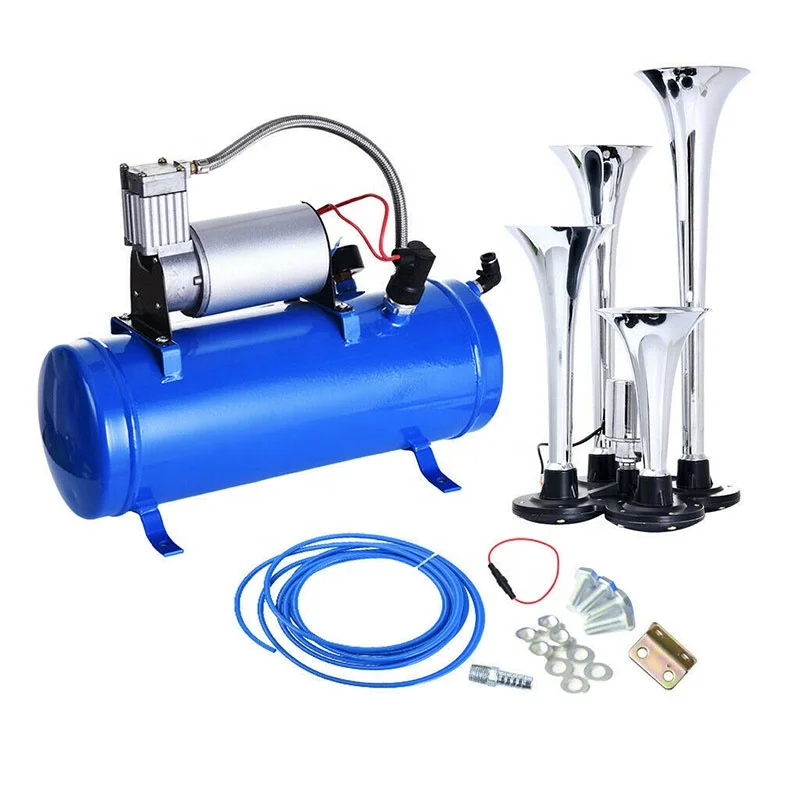 150Db Super Loud Train Horns 6L Compressore D'Aria Serbatoio D'Aria 4 Kit Tromba Treno Per Auto Camion Treno Van 24V