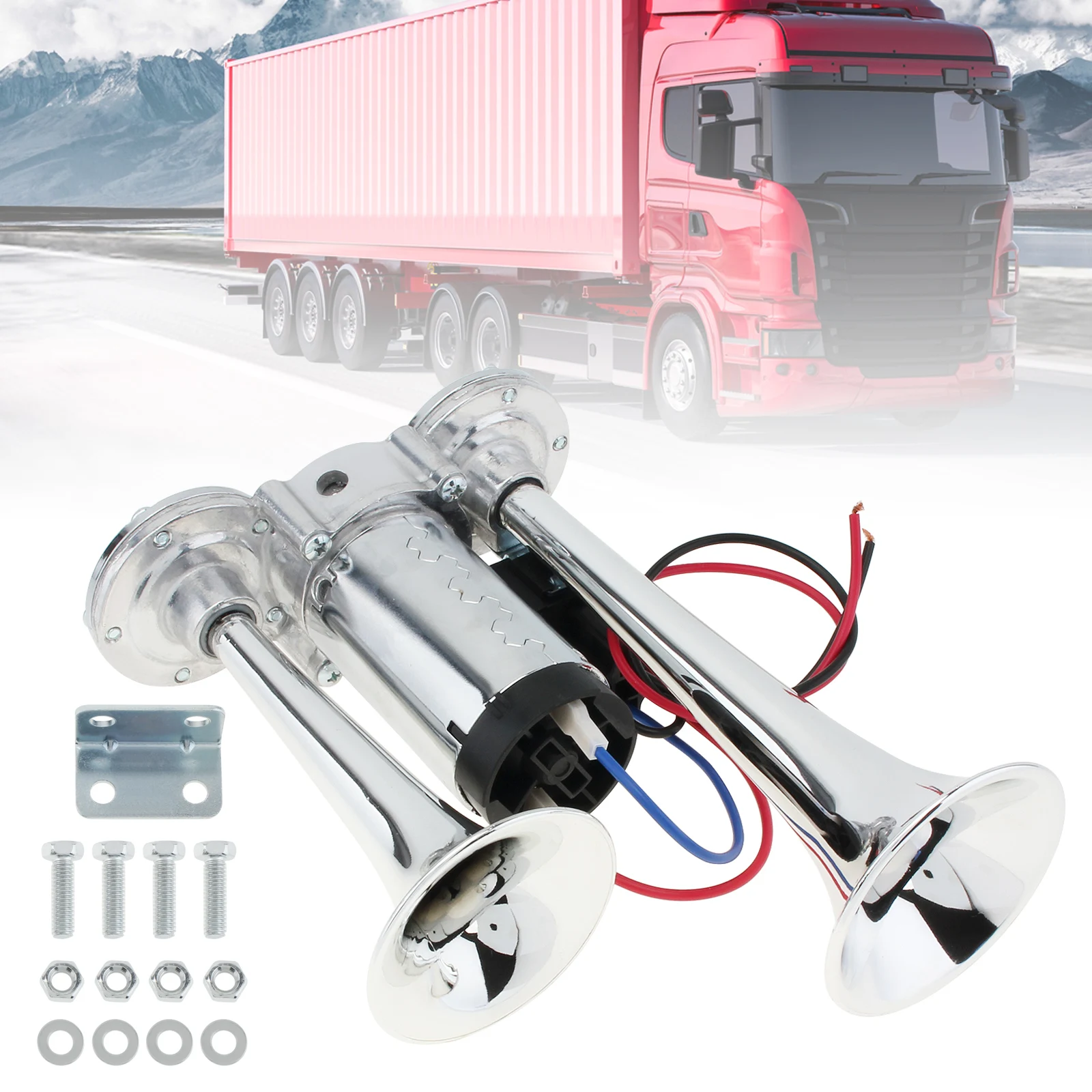 150Db Super Loud 12V/24V Car Horns Kit Per Camion Camion Treni Barche Auto Furgone Nave Con Compressore Camion Treno Air Horn Speaker