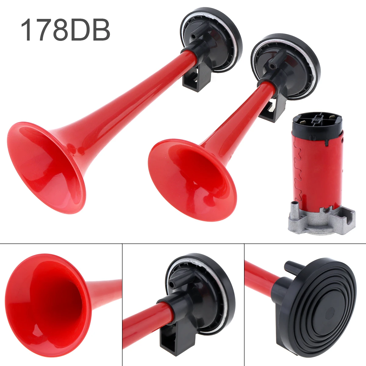 12V / 24V Powerful And Durable 178Db Super Loud Dual Tone Air Horn Set Trumpet Compressor For Motorcycle Car Boat Truck Ship