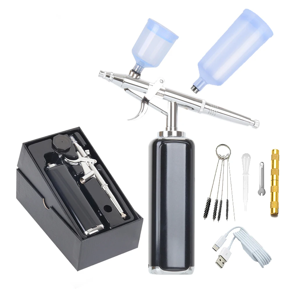Aerografo Economico Con Kit Compressore 20Cc 40Cc Penna A Azione Singola Super Works Nail Mineral Paint Gun Tattoo Salon Art Design