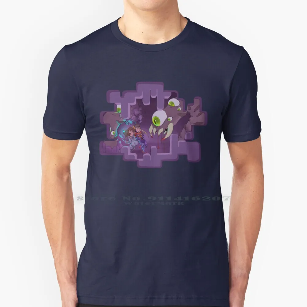 Maglietta Terrarians 100% Puro Cotone Terraria Videogiochi Fan Art Eater Of Worlds World Eater Meteor Armor Spectre Armor Pixel