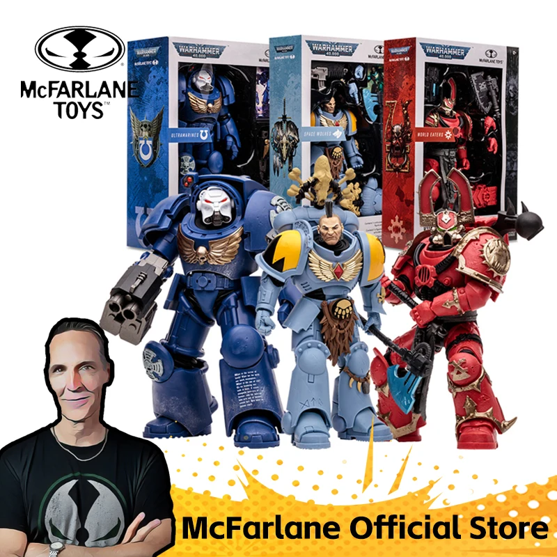 Warhammer 40000 1/10 Action Figure Space Wolves Wolf Guard/World Eaters Khorne Berzerker Model Doll Garage Kit Mcfarlane Toys